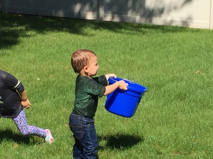 Getting sprayed with the hose by daddy6